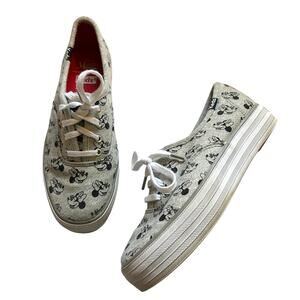 Keds Triple Kick Disney Minnie Mouse Grey White Sneakers 5.5